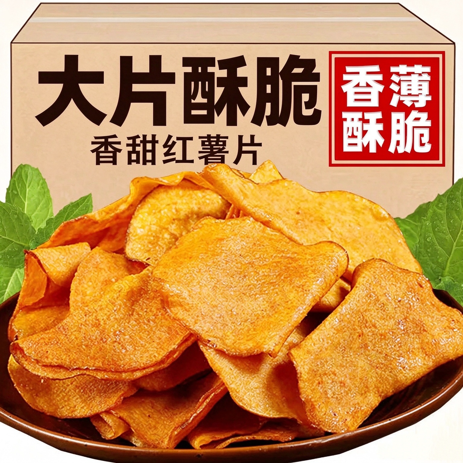 香脆地瓜片烤红薯片芝香酥脆番薯干农家自制碳烤香芋干散装薄片