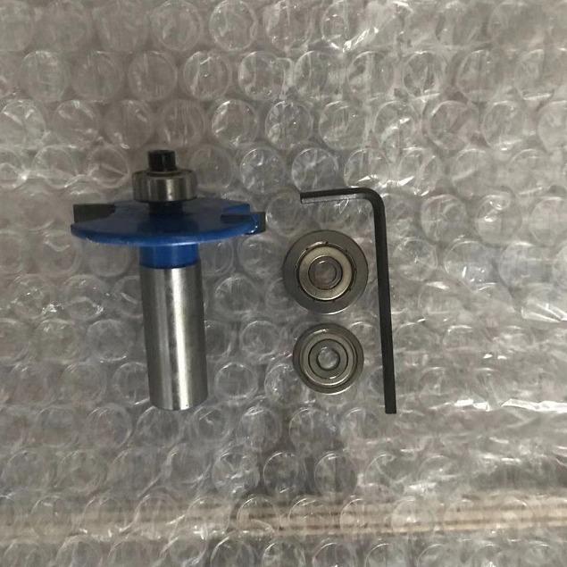 2雕刻机修 边机木工铣刀1/4柄1/ 8 12滚珠型刀1/4*4*41蓝色