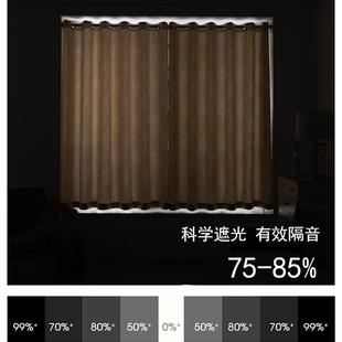 布窗帘免打孔装 xyt成品欧式 遮阳伸缩杆一整套简易宿安舍卧室隔热