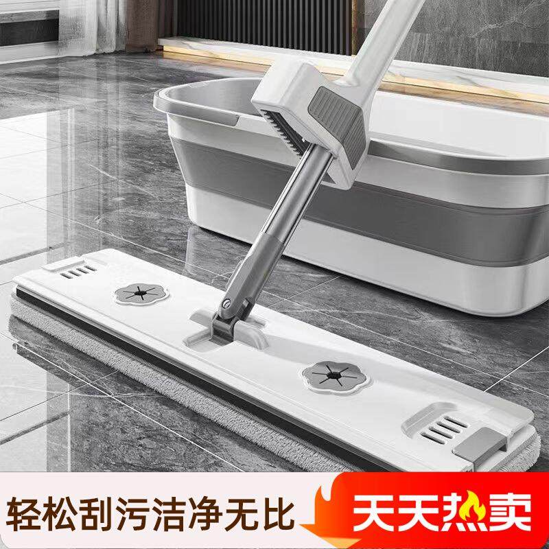 2024新款平板地拖把加大吸水懒人家用一拖净免手洗替换布神器卫生