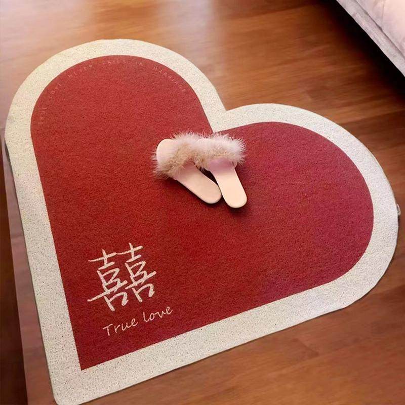 结婚爱心地垫入户门垫喜庆用心形地毯卧室客厅婚房喜事脚垫卧室,居家布艺,入户地垫,淘宝优惠券,粉丝福利购,淘宝优惠卷