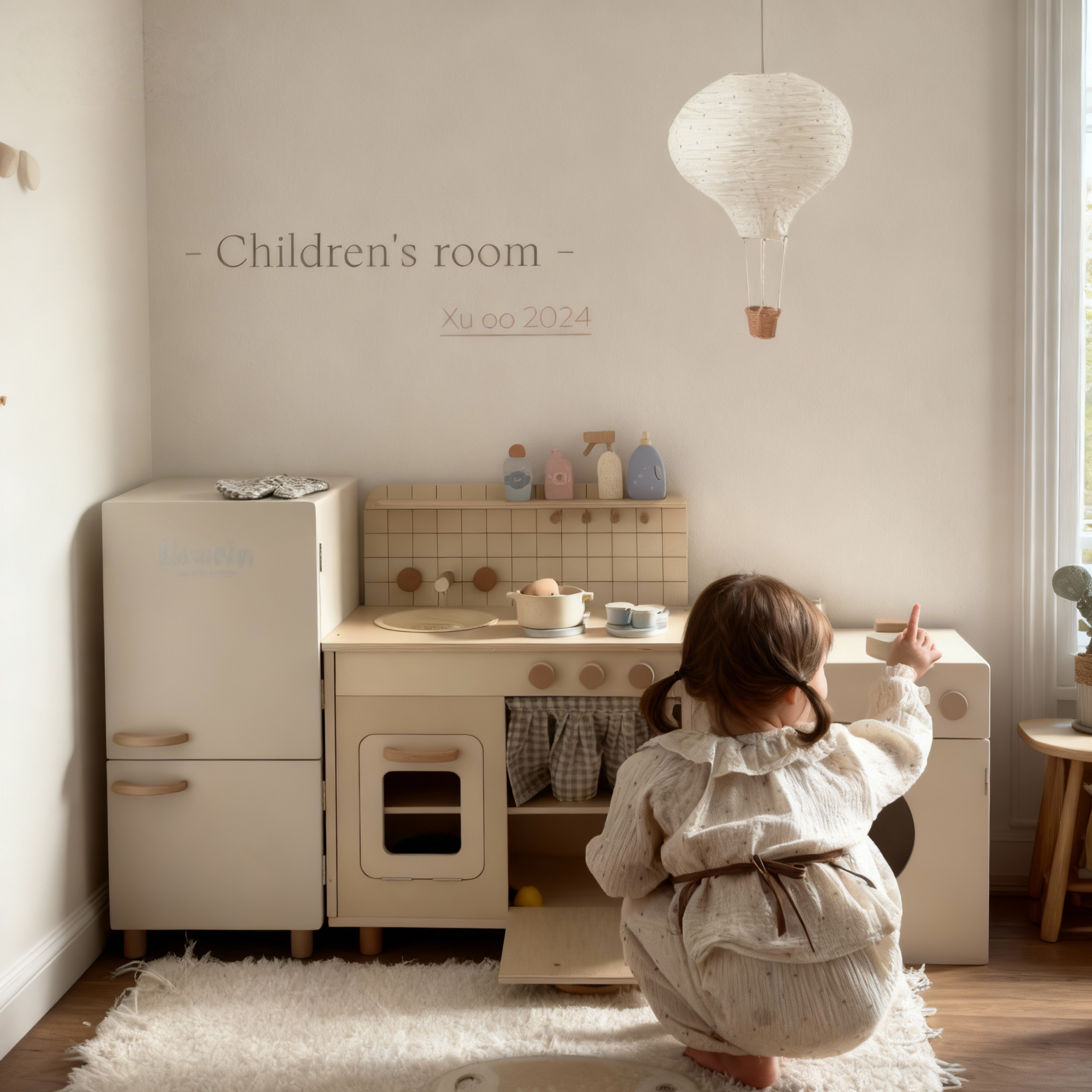 儿童过家家木制厨房仿真厨具做饭冰箱洗衣机烤箱套装幼儿园玩具