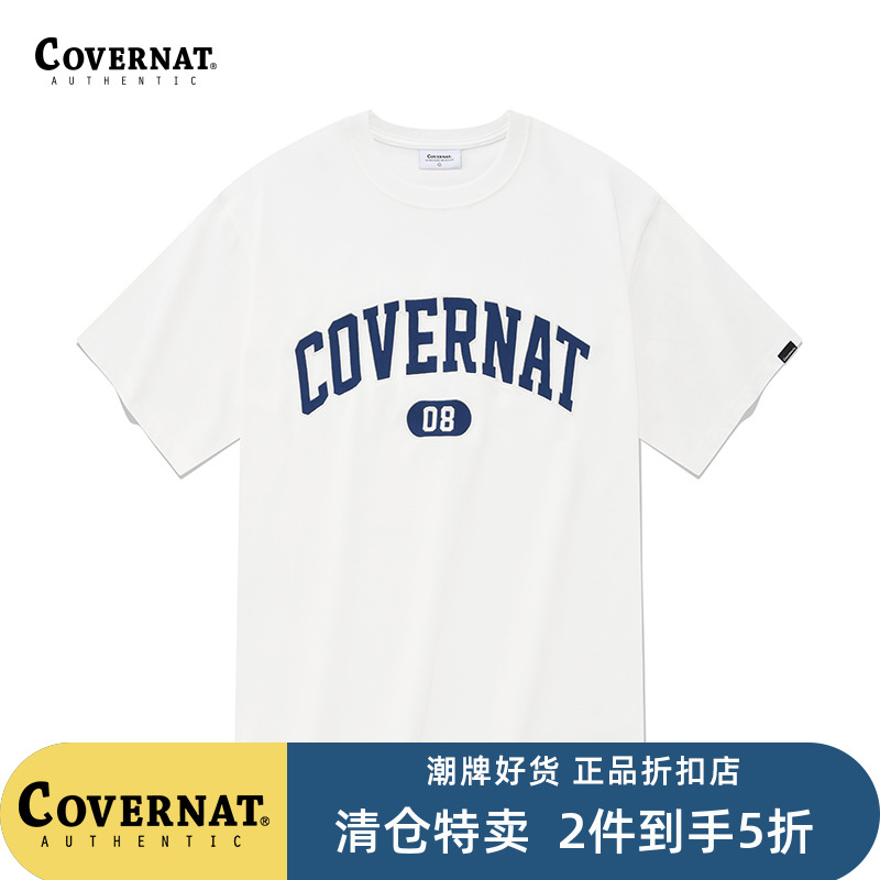 Covernat短袖T恤无性别拱形字母印花T情侣款圆领上衣