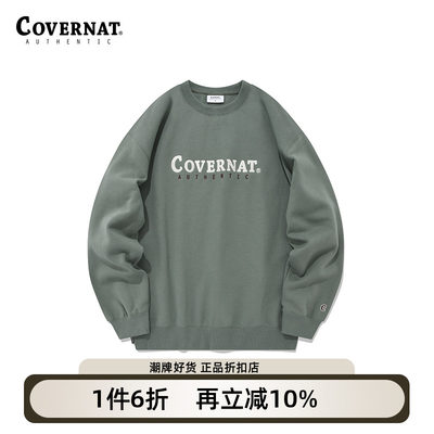 Covernat加绒卫衣男女春季新品加绒休闲上衣圆领套头卫衣