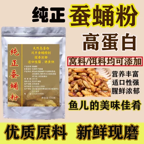 蚕蛹粉高蛋白纯正蚕蛹饵料窝料四季鲫鲤青草鳊淡水添加剂风干精致