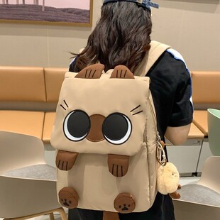 可爱猫咪初高中女大学生新款双肩包小巧轻便秋游书包设计感高颜值