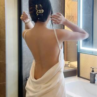 浴巾可裹可穿沙滩WZ 浴袍吊带睡袍棉四层情调一片式 下单立减50