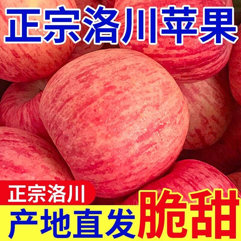 陕西洛川苹果新鲜红富士水果酸甜可口脆甜多汁整箱包邮