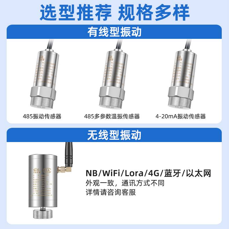 RS485有线温度振动传感器温振一体三轴震动测振风机水泵轴承Z3TD