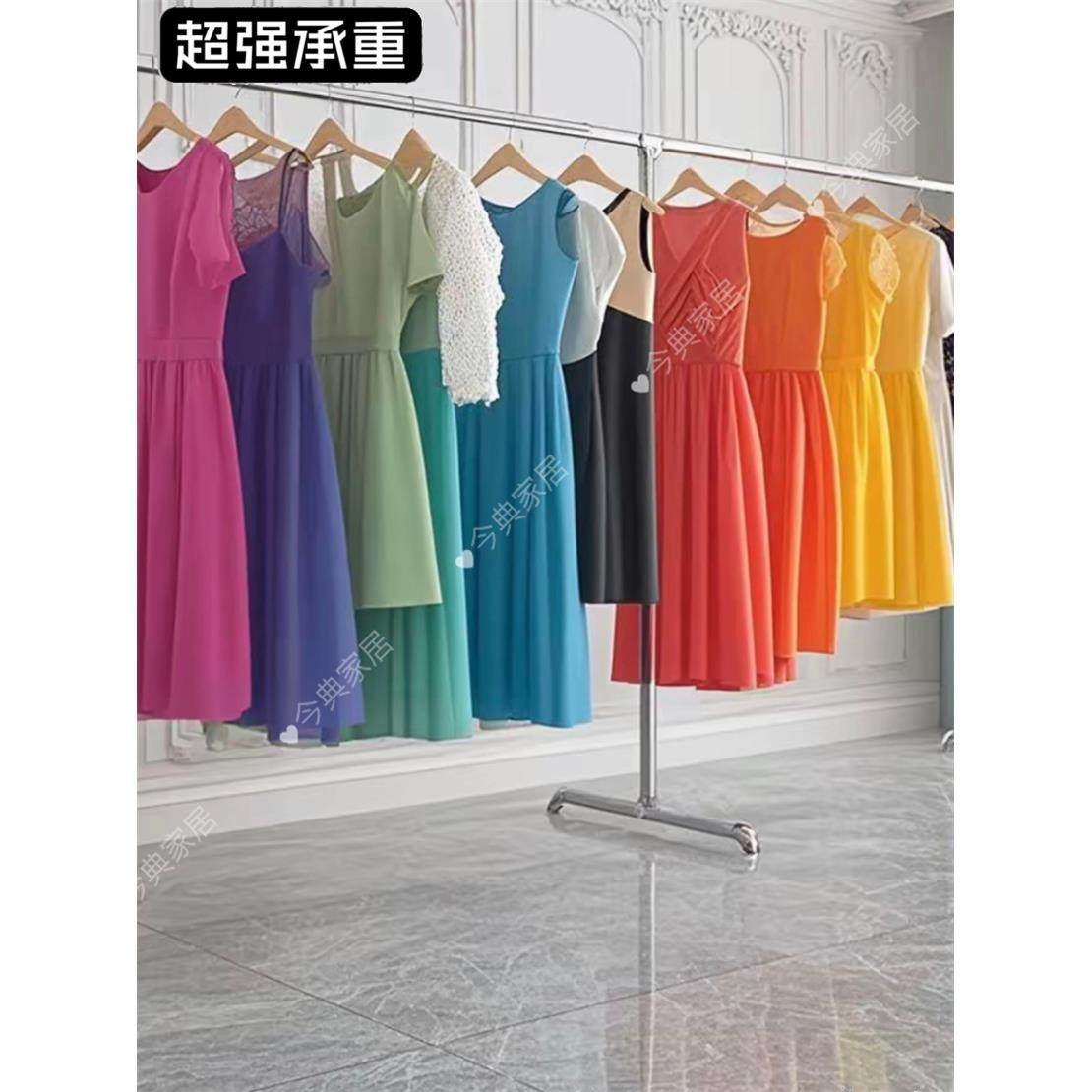 水管晾衣架单杠夜市地摊家用移动架特粗阳台架镀锌加厚自动晒衣杆