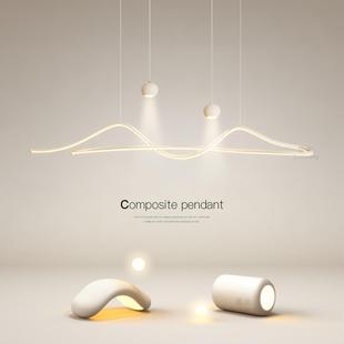 灯具 光餐厅灯现代简约led吊灯高级感餐桌灯长条饭厅灯2024新款