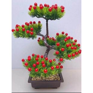 吉祥迎宾松木招财进宝饰品家居酒柜客厅装饰年货店钱树开幕礼