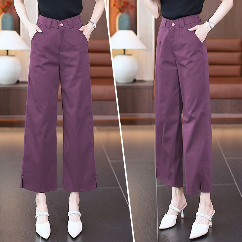 八分阔腿裤女2026夏季新款高腰薄款宽松冰丝休闲九分直筒西装裤子,女装/女士精品,休闲裤,淘宝优惠券,粉丝福利购,淘宝优惠卷