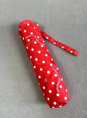 外贸单！红色系波点风格一甩干超轻便携雨伞成人学生防风雨伞女