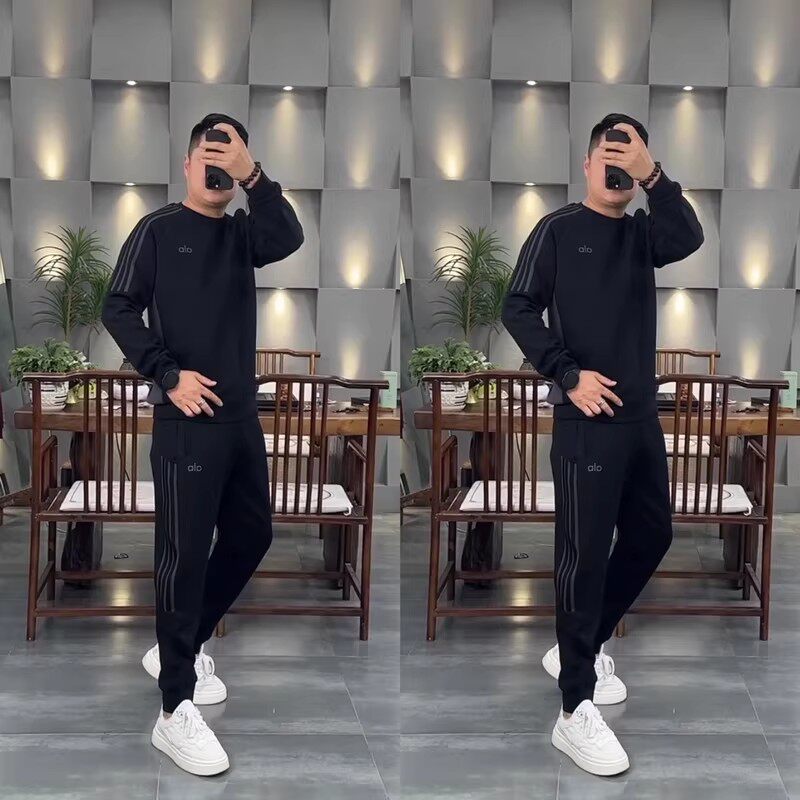 2025秋冬新款男士运动套装时尚百搭圆领卫衣休闲卫裤两件套潮流帅
