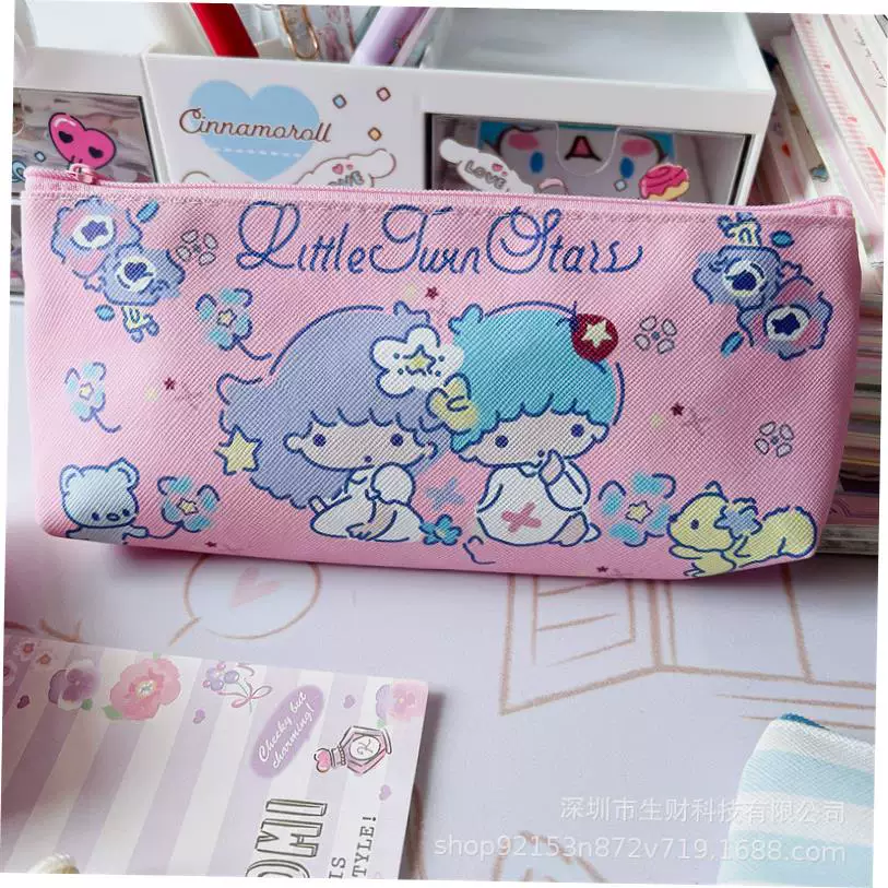 Пенал Sanrio Cinnamoroll и Melody, большой объём, кавайный с молнией, 21,5×9,325×5,575 см
