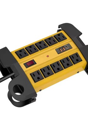 提供跨境美标排插10电源us重金属大功率扩展排插座带开关3usb插座