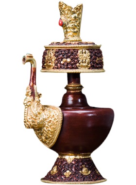 藏村尼泊尔居家装饰灌顶供具铜镀金小H号净水瓶奔巴壶贲巴壶摆件