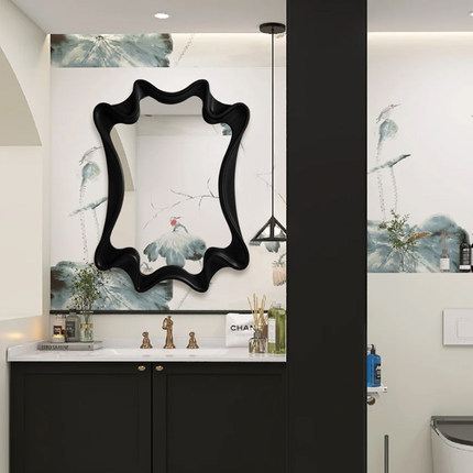 美式不规则创意装饰镜轻奢壁挂式化妆镜家用智能led可定制除雾镜
