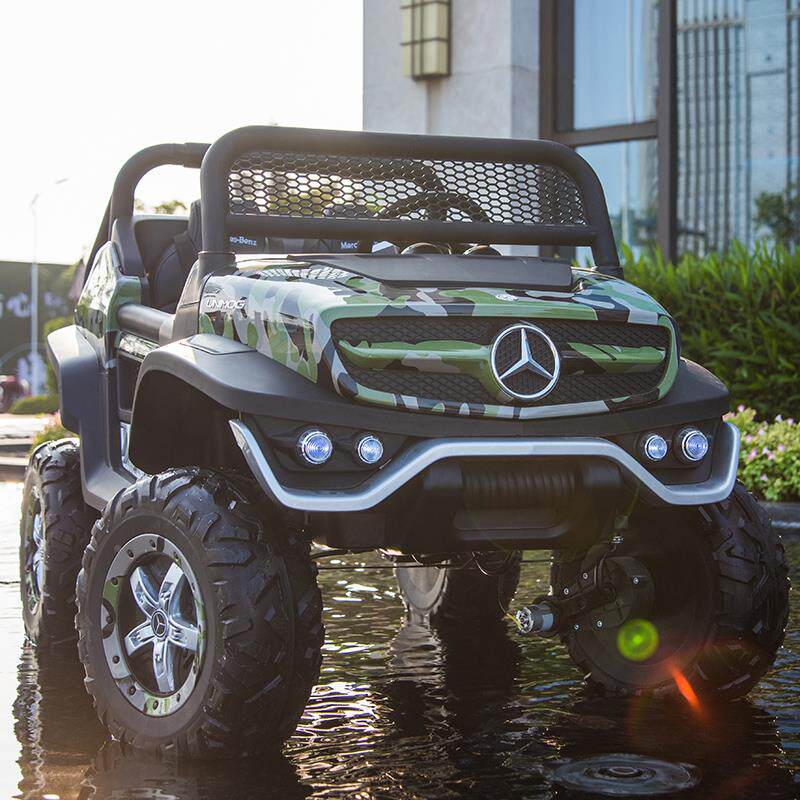 大双座奔驰儿童unimog电动车四轮汽越野玩四驱遥超控小孩宝宝具车