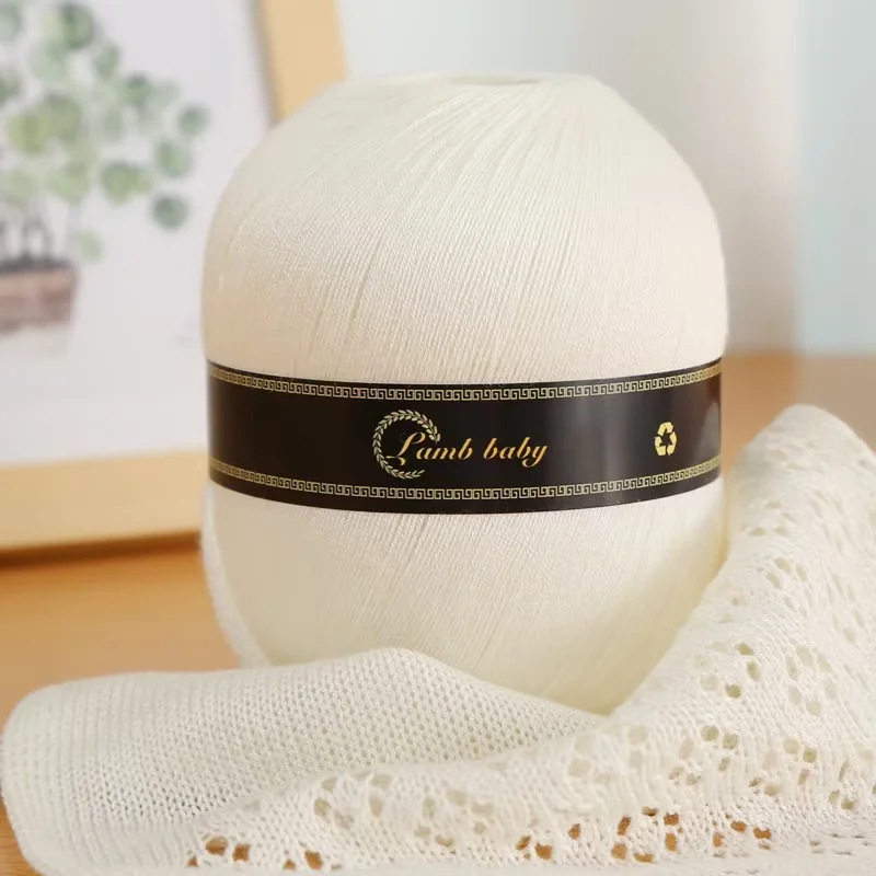 真丝棉毛线手钩编DIY细线机织披肩蕾丝细线外