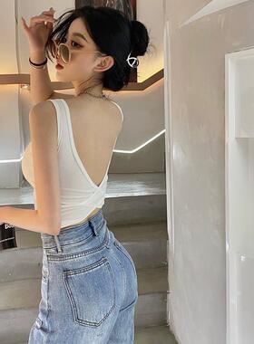 吊带背心交叉美背抹胸内衣设计感外穿内搭带胸垫辣妹裹胸上衣夏潮