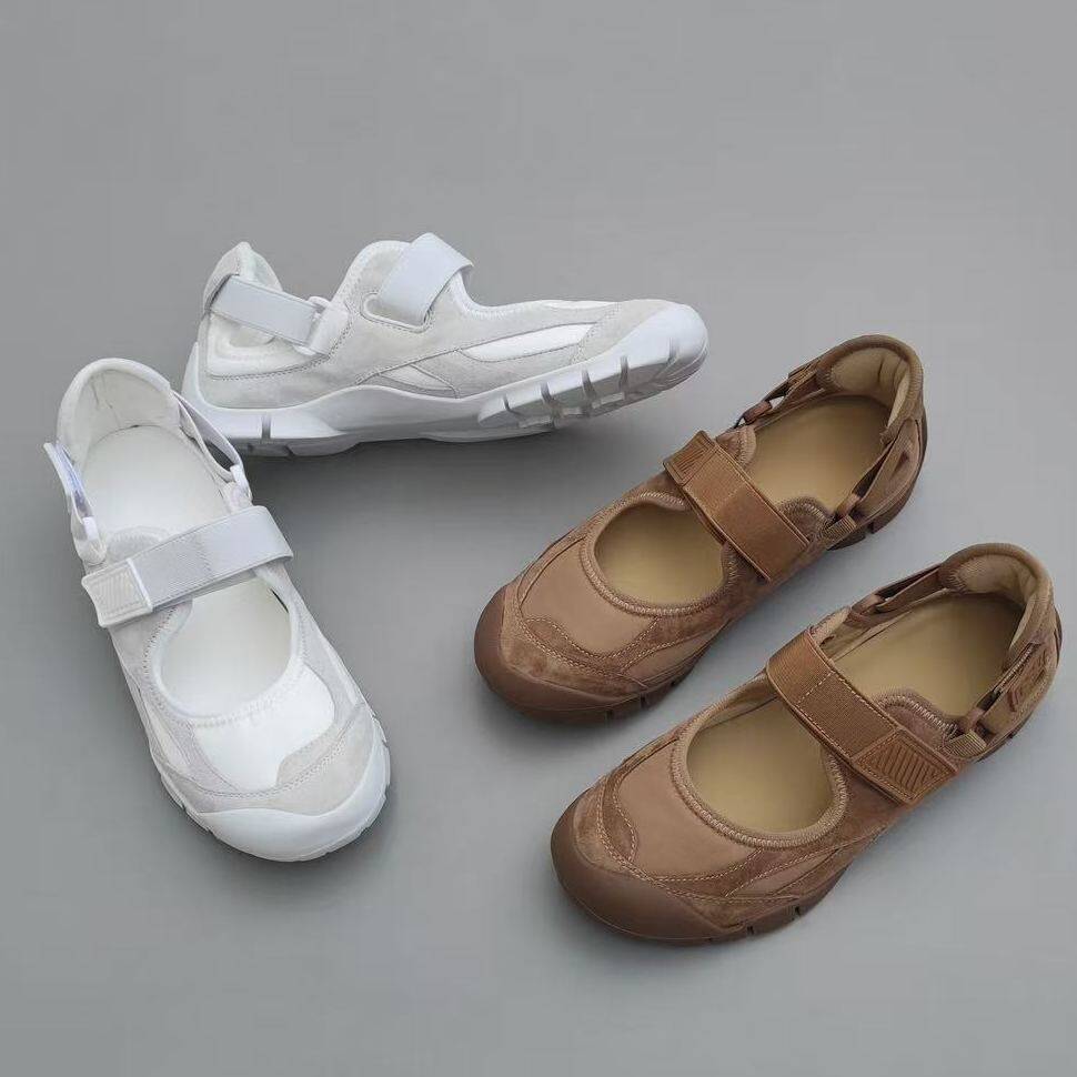 玛丽珍风格防滑鞋底舒服羊皮内羊皮面绑带包头厚底女休闲凉鞋子