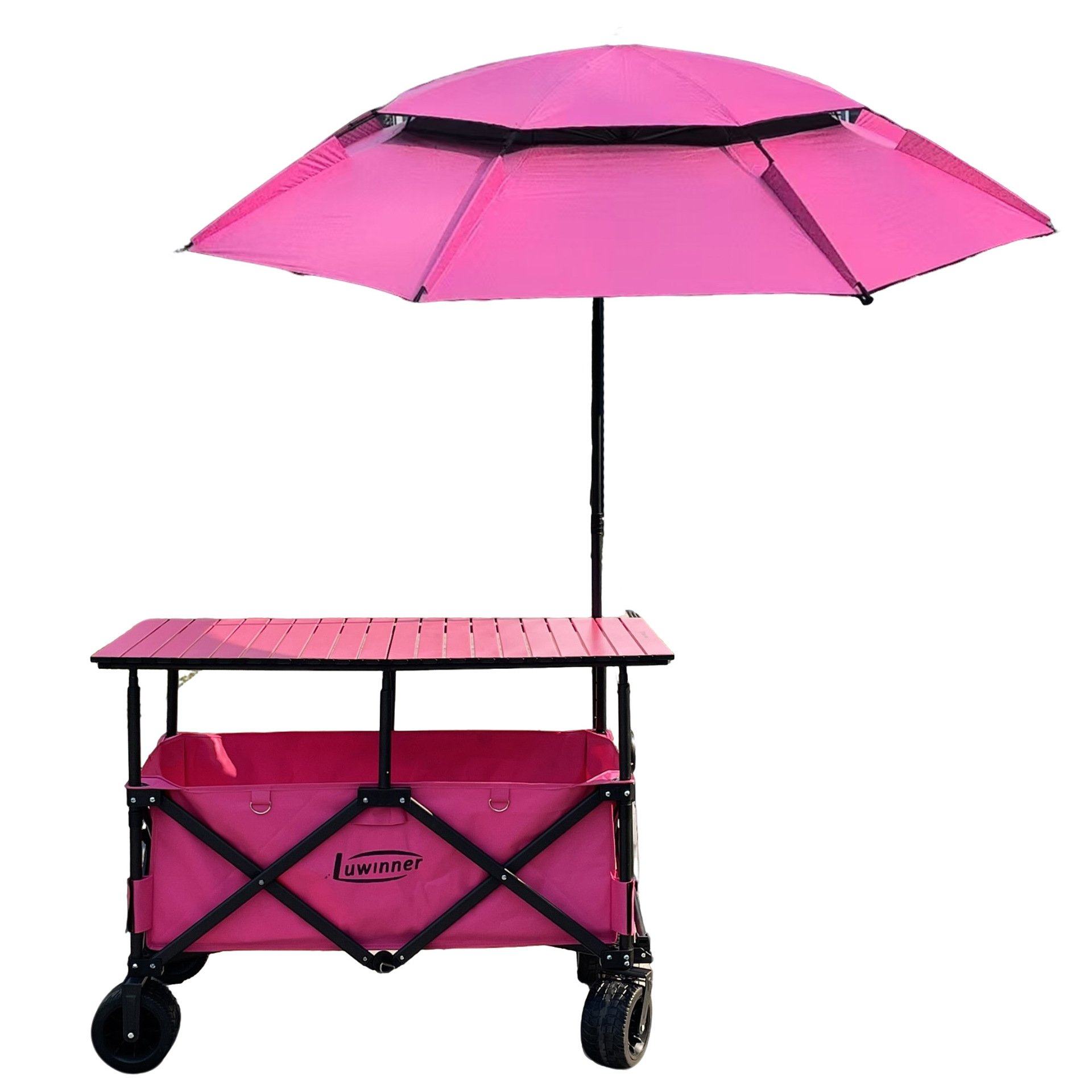 全粉色摆摊车配遮阳伞摆地摊露营小吃车大桌板可升降折叠摆摊车,户外/登山/野营/旅行用品,户外营地车,淘宝优惠券,粉丝福利购,淘宝优惠卷