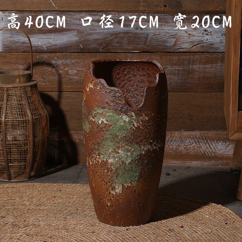 落地陶瓷花瓶创意复古铁锈粗陶缺口花盆多肉植物插花装饰摆件花器,家居饰品,花瓶,淘宝优惠券,粉丝福利购,淘宝优惠卷