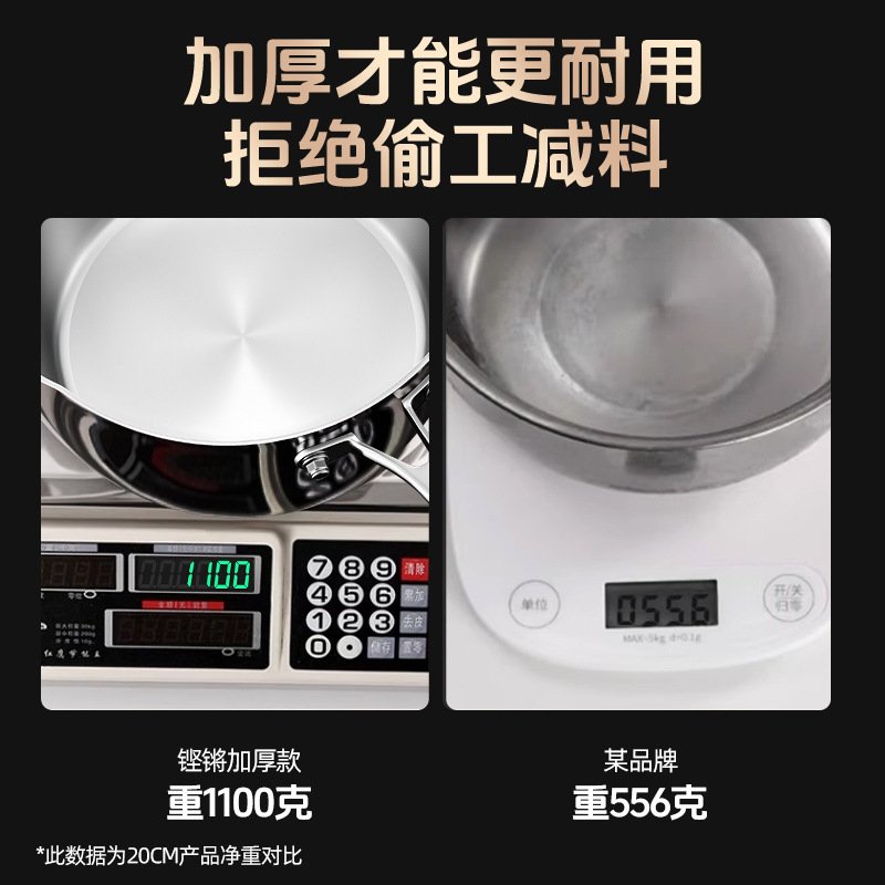 316不锈钢雪平锅加深加厚宝宝辅食锅家用无涂层不粘奶锅煮面小锅
