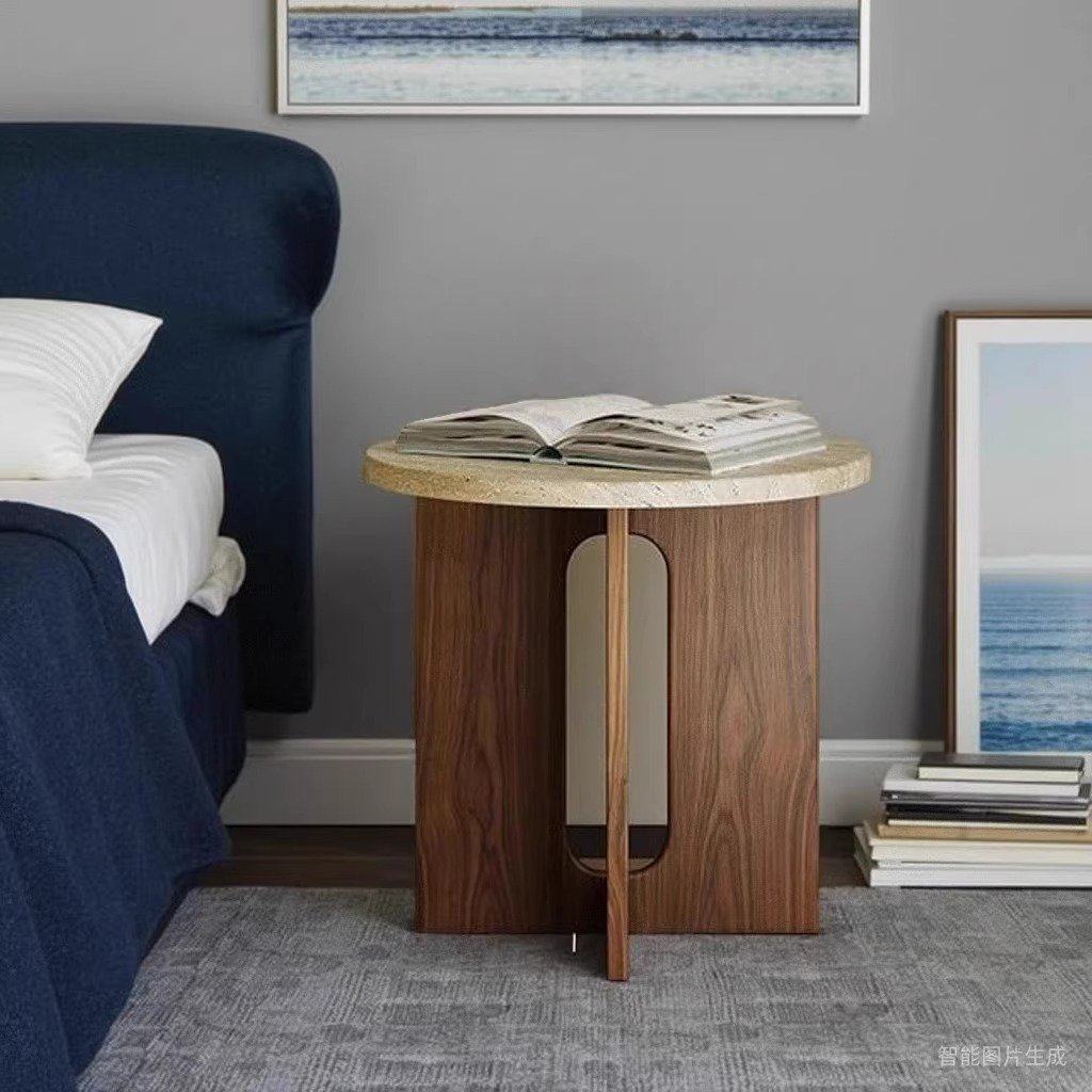 北欧风轻奢实木角几客厅沙发洞石边几卧室床头移动圆桌阳台小茶几,住宅家具,餐椅,淘宝优惠券,粉丝福利购,淘宝优惠卷