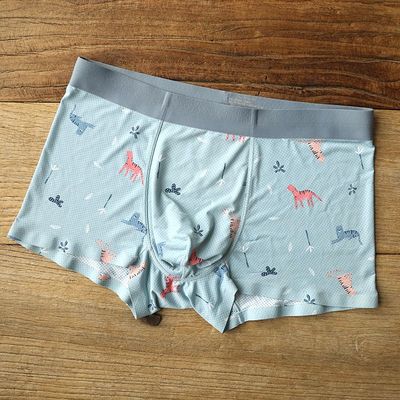 通标原创无痕透气网孔冰丝男士内裤平角裤夏季超薄潮青年四角短裤