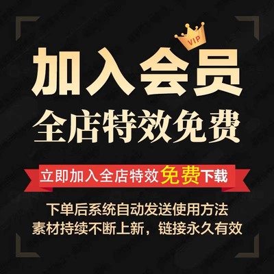 王野特效店铺VIP会员 全店特效免费沙雕动画特效设计素材影视后期