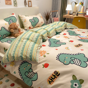 儿童卡通纯棉被套150x200x230单件春夏全棉1.5米男孩宿舍被罩床单