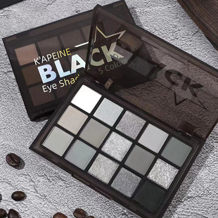 彩妆屿肌15色暗夜骑士眼影盘珠光哑光暗黑灰色深色系欧美烟熏妆
