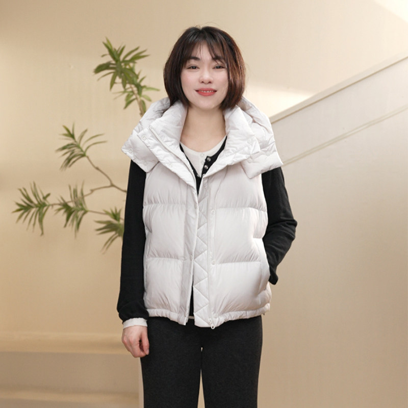 lulu四格巨厚95白鸭绒羽绒服女短款2026年冬可脱卸帽羽绒马甲外套