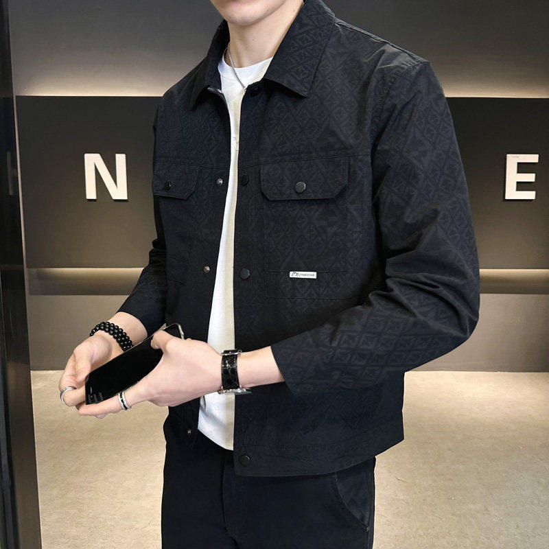 2026新款春秋季外套男士韩版潮流翻领夹克男装轻熟风薄款上衣春装