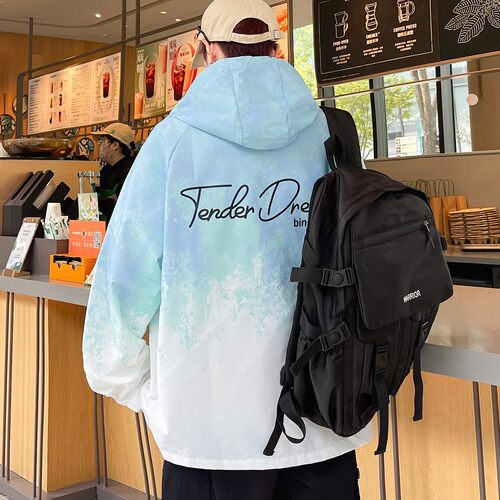 青少年初中学生防晒服渐变冰丝薄款连帽外套男防晒衣防紫外线夏季