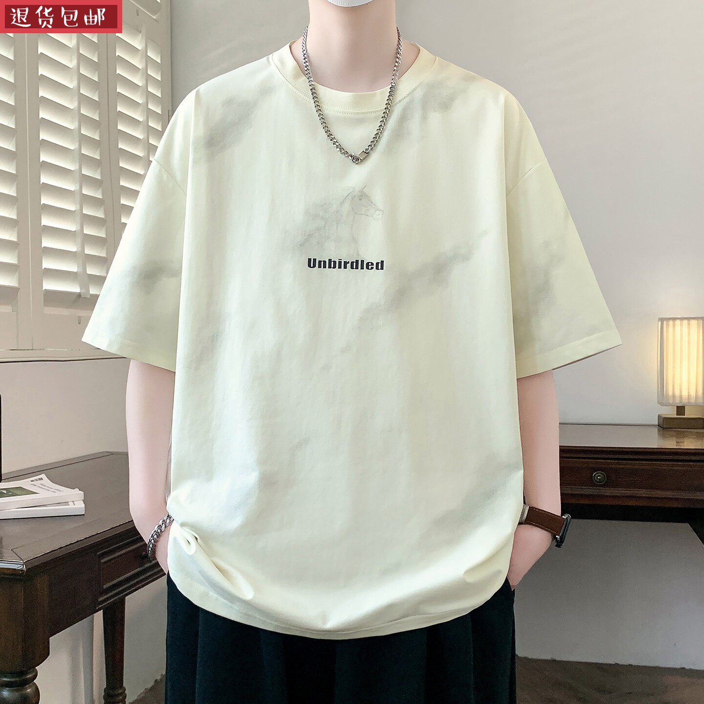 男孩13-15岁初高中青少年学生帅气夏装短袖t恤14大童宽松棉体恤衫