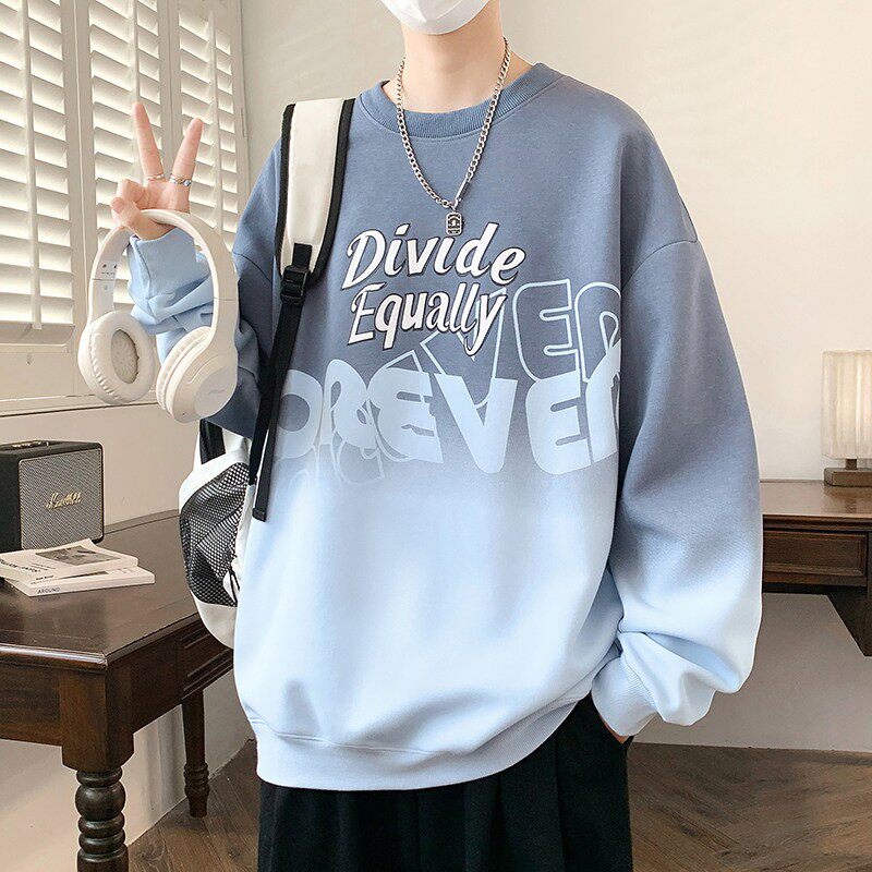 长袖t恤男孩春秋季新款青少年大童初中学生上衣潮流帅气卫衣男装