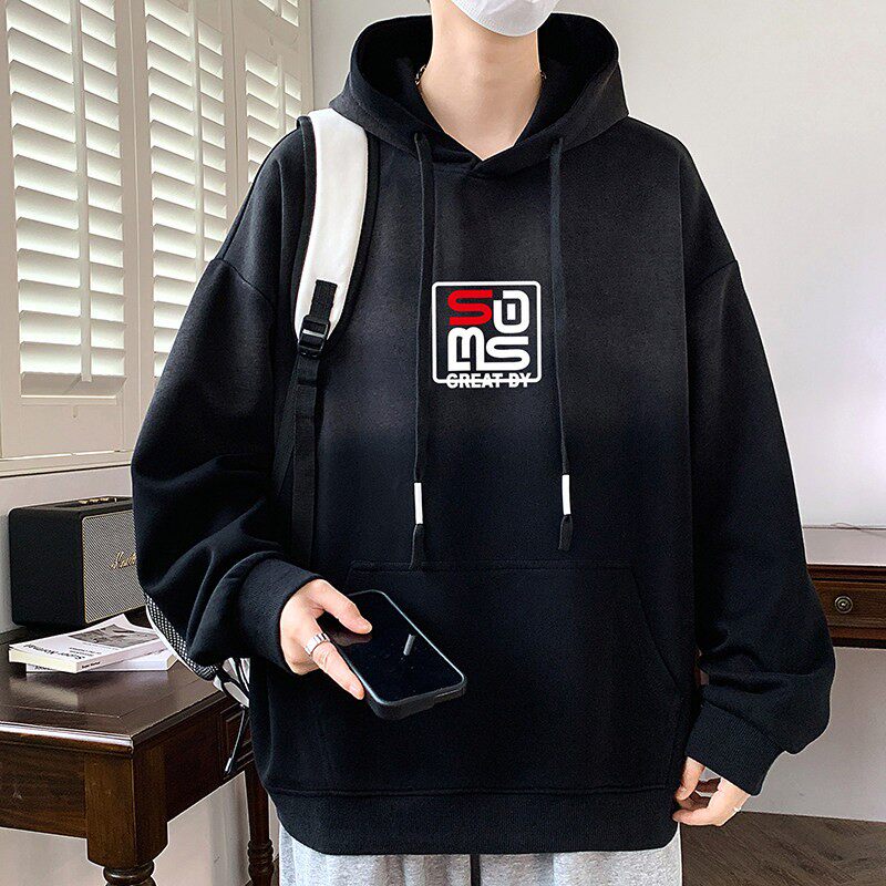 青少年潮流外套春秋款连帽卫衣男孩初中高中学生帅气大童春装上衣