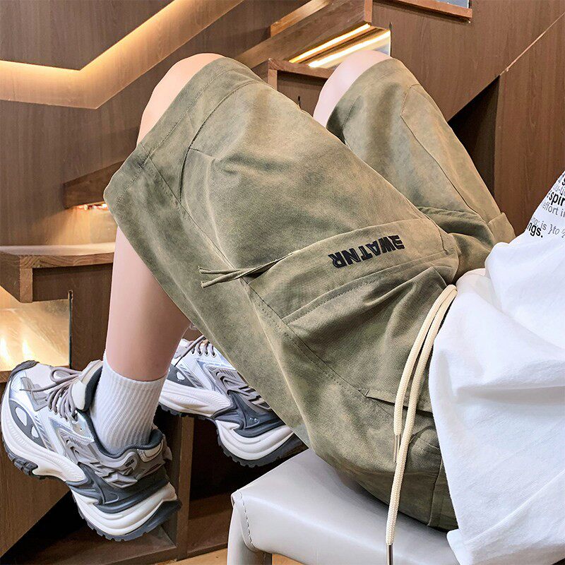 2026新款薄款冰丝男士工装短裤夏季速干宽松迷彩男款休闲五分裤子