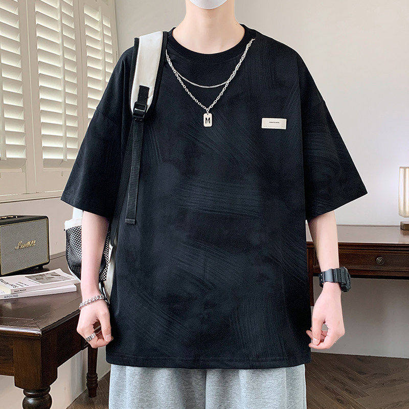 青少年潮牌帅气夏季渐变短袖t恤男高中初中学生半袖大童夏装上衣