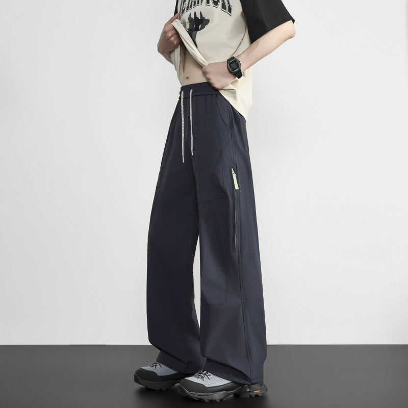 春秋季休闲裤子男孩初中生学生酷帅冲锋裤青少年大童直筒运动长裤