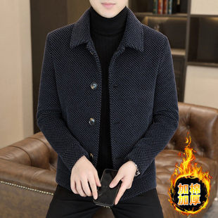毛呢大衣男短款秋冬季商务休闲男装高级感呢子外套加厚翻领夹克男