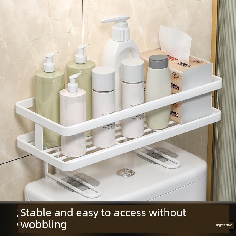 卫生间马桶上方多功能置物架座厕免打孔厕所水箱储物架收纳杂物架