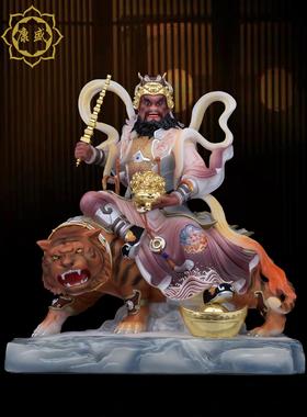 武财神赵公明神像汉白玉五路财神佛像赵元帅像工艺品摆件家用摆件