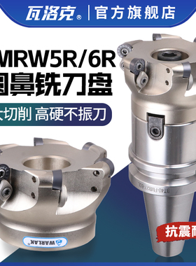 数控铣刀盘加硬白色1204刀片加工中心R6开粗R5圆鼻面铣刀盘毛刀头