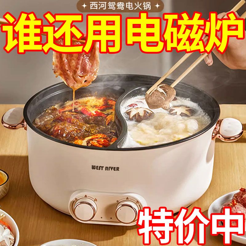 德国正品新款鸳鸯电火锅家用多功能一体式双控鸳鸯锅大功率电热锅
