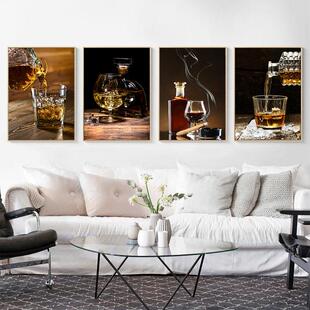洋酒装饰画现代简约艺术创意个性挂画酒吧KTV包厢背景墙壁画时尚